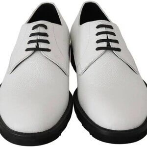 DG WHITE LEATHER DERBY DRESS FORMAL SHOES
